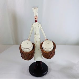 Chef Salt & Pepper Holder, Kitchen Decor Accessory